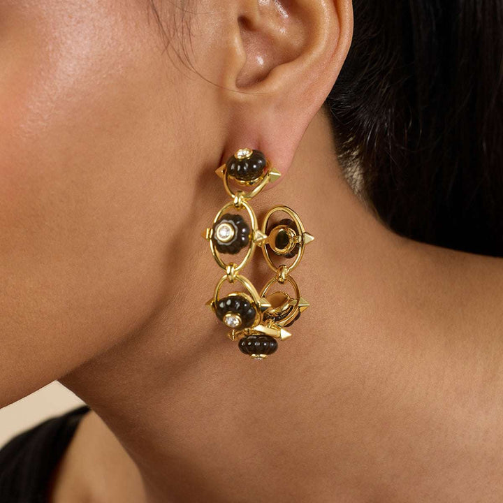 Midnight Bloom Hoop Earrings