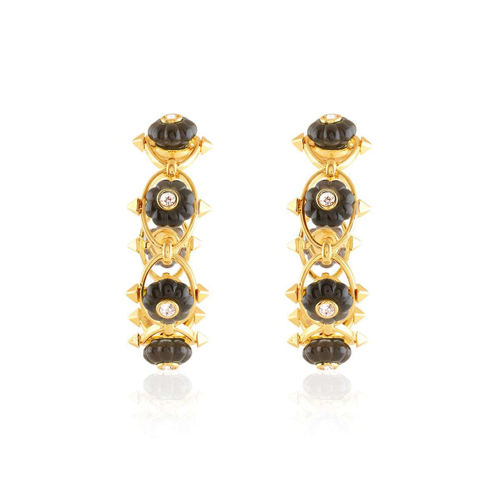Midnight Bloom Hoop Earrings