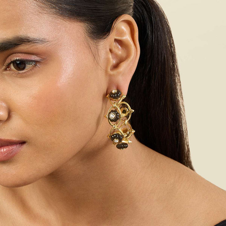 Midnight Bloom Hoop Earrings