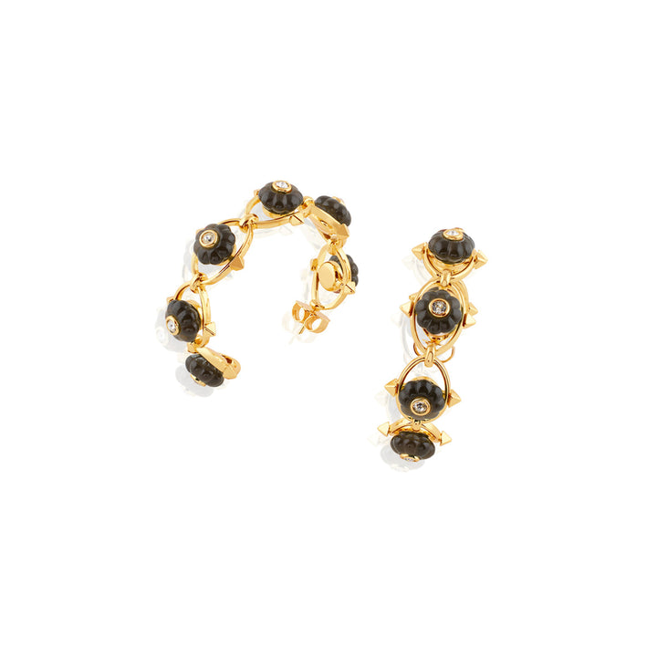 Midnight Bloom Hoop Earrings