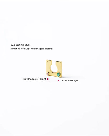 Edge Ear Cuff with Gems Gold