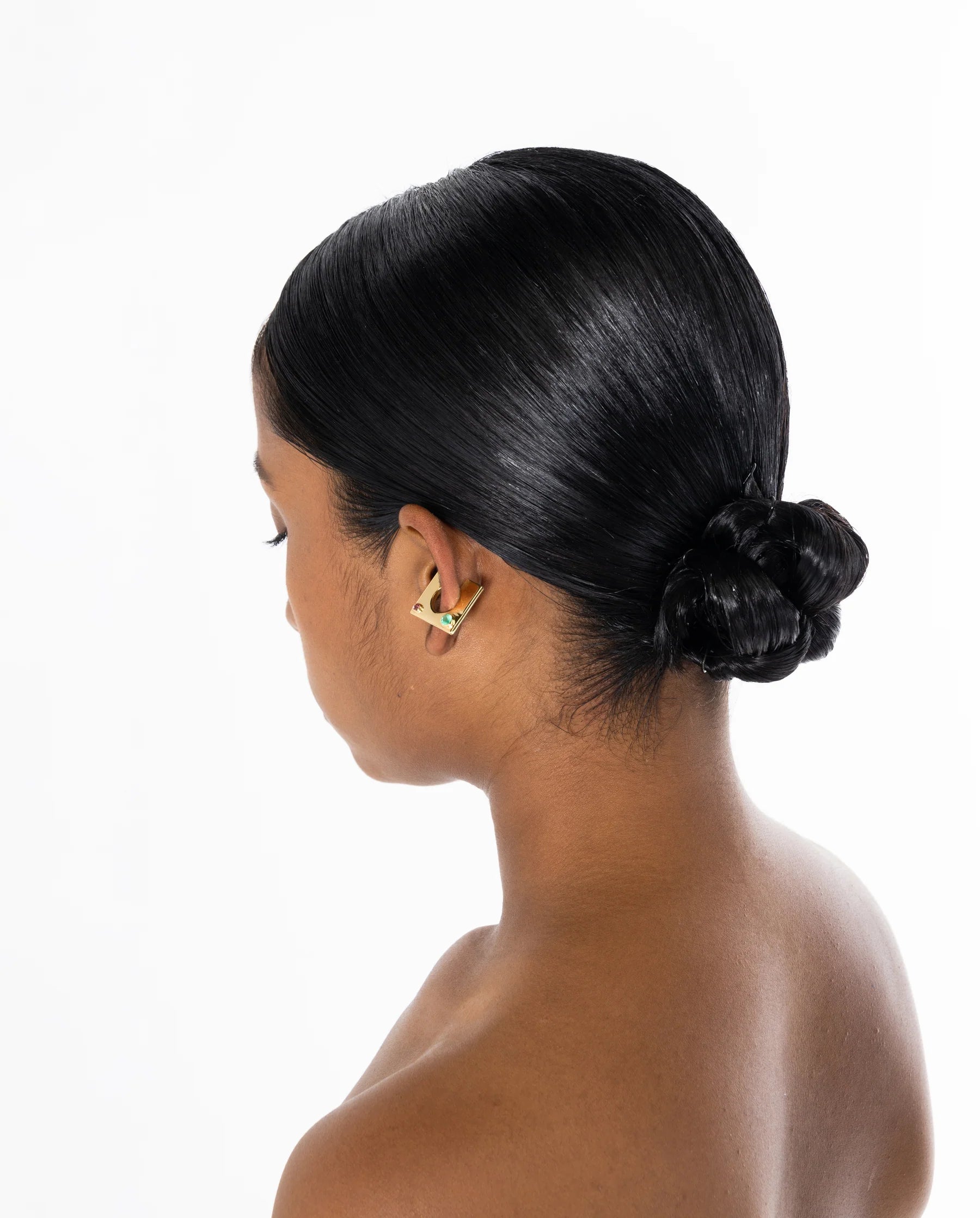 Edge Ear Cuff with Gems Gold