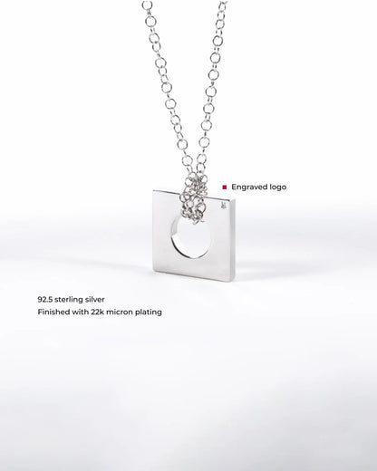 Edge Pendant Loopless Silver