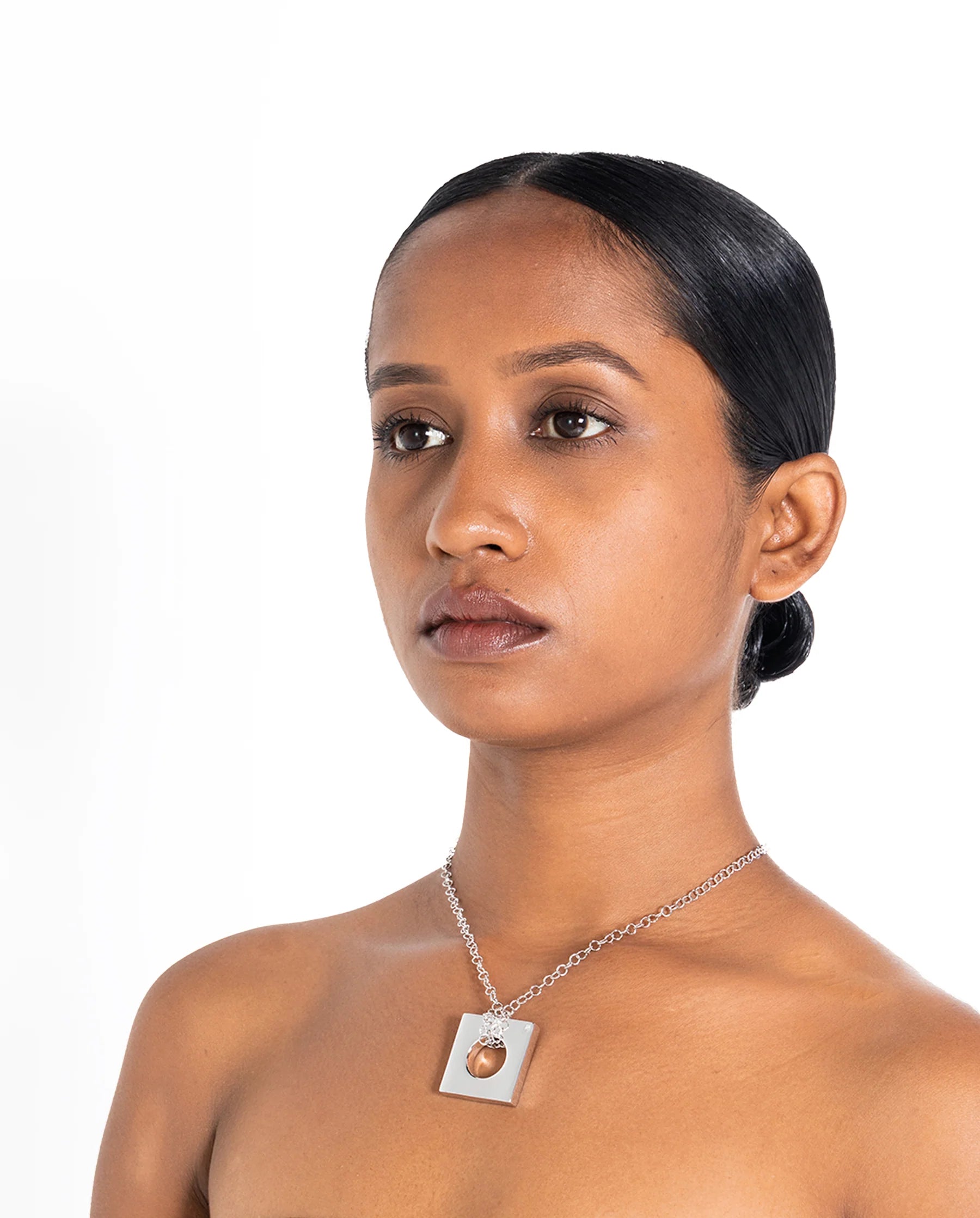 Edge Pendant Loopless Silver