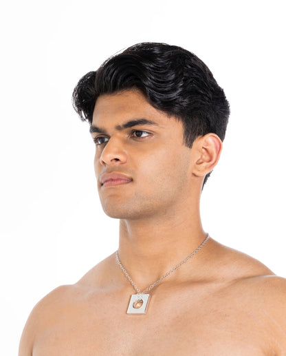 Edge Pendant Loopless Silver