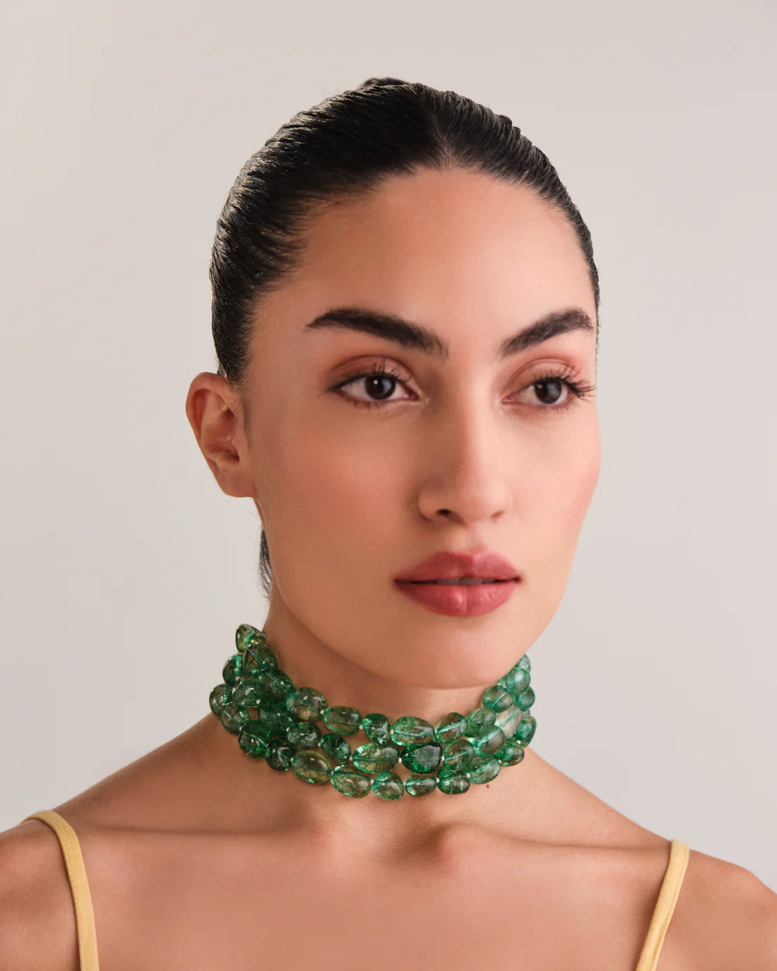 Emerald Green Choker - 3 Lines