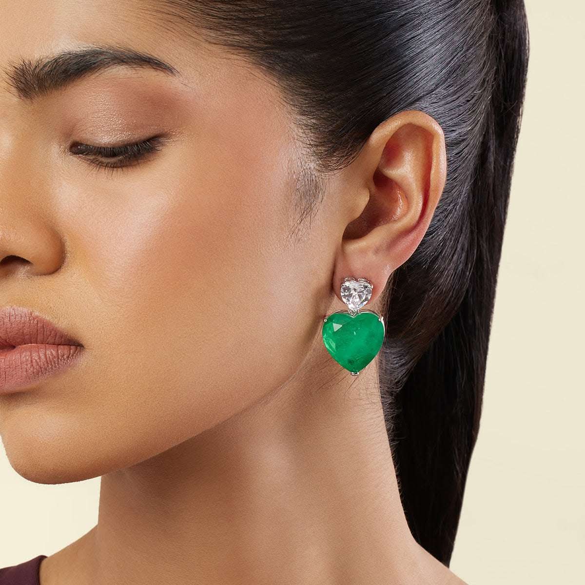 Emerald Heart Elegance Earrings