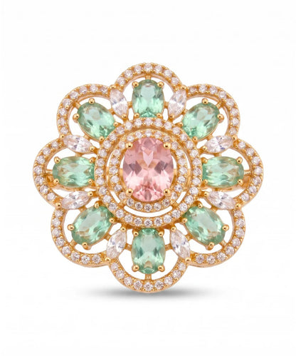 Fairy CZ Ring with Mint Green and Pink Stones