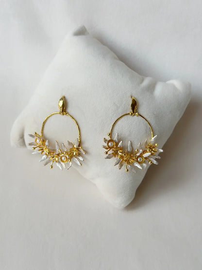 Festive chandbali small White