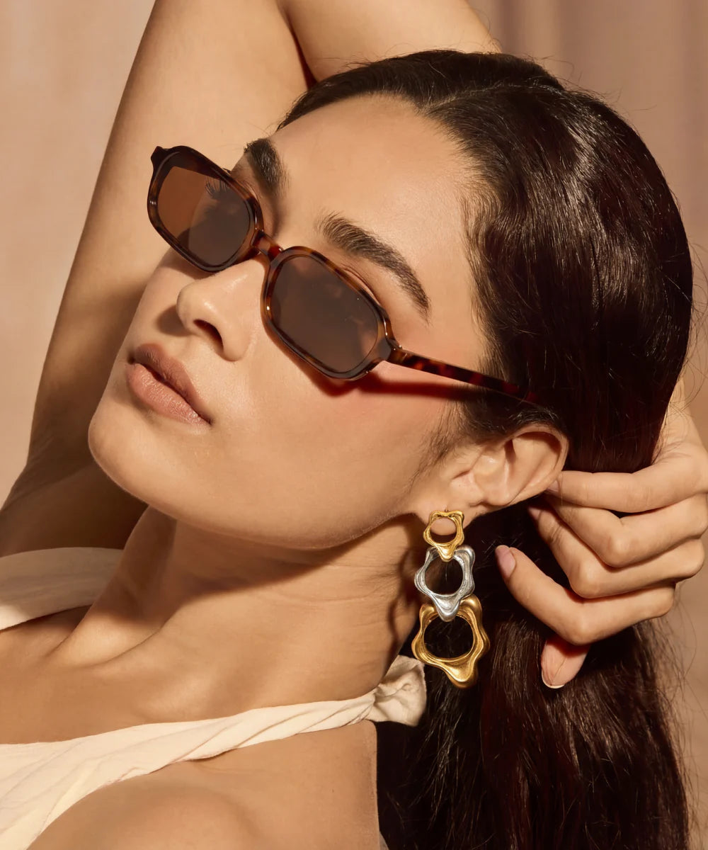 Fluid Trio Earring (Dual Tone)