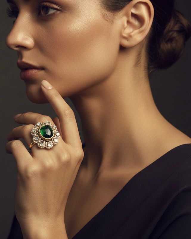 Hariyali-Hype Cocktail Ring