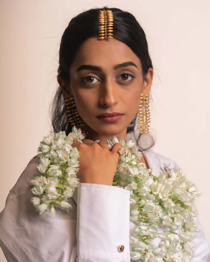 Gajra Forehead Pendant - Spanish Jasmine Gold