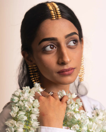 Gajra Forehead Pendant - Spanish Jasmine Gold