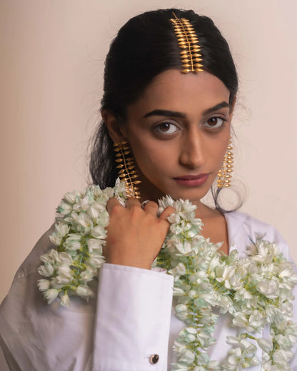Gajra Forehead Pendant - Spanish Jasmine Gold
