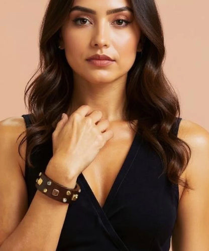 Gemstone Wooden Bangle