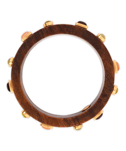 Gemstone Wooden Bangle