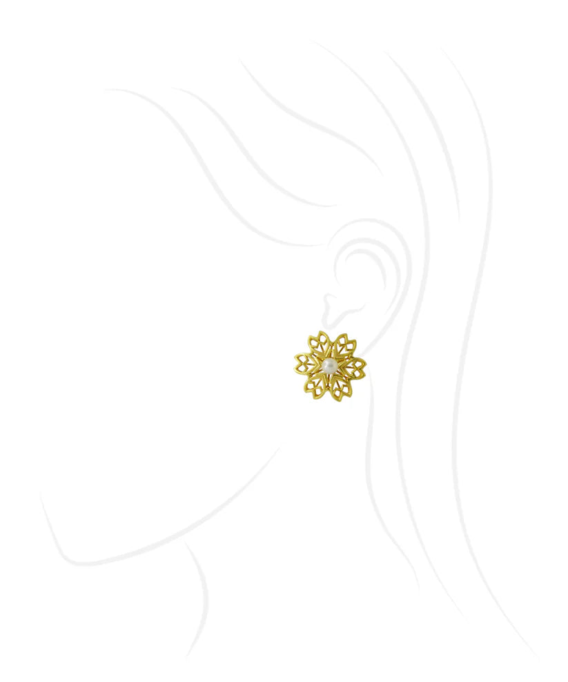 Rakaan Ranjha Stud Earrings — Gold Finish