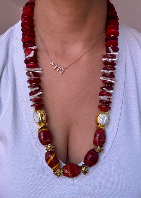 Gold plated natural white pearl beads Pendant