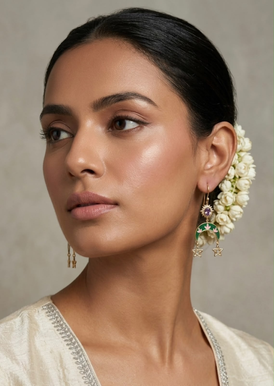 Green Meenakari Earrings