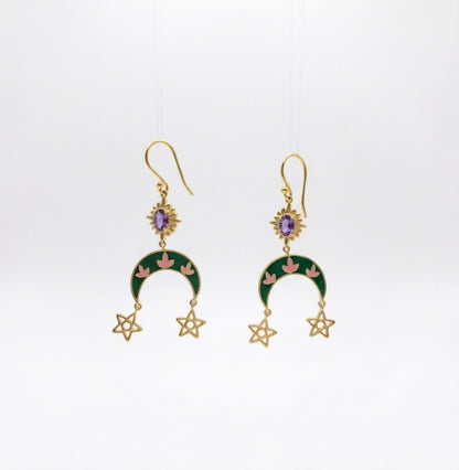 Green Meenakari Earrings