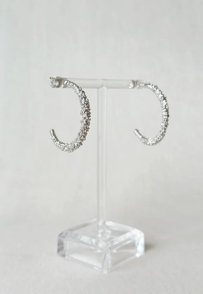 Half Moon Hoops Silver