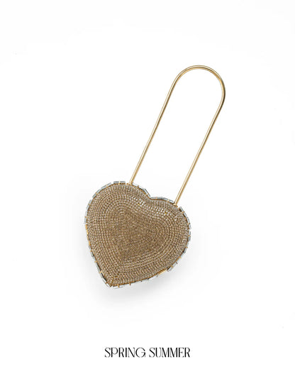 Heart Lock Nano Bag in Champagne Gold
