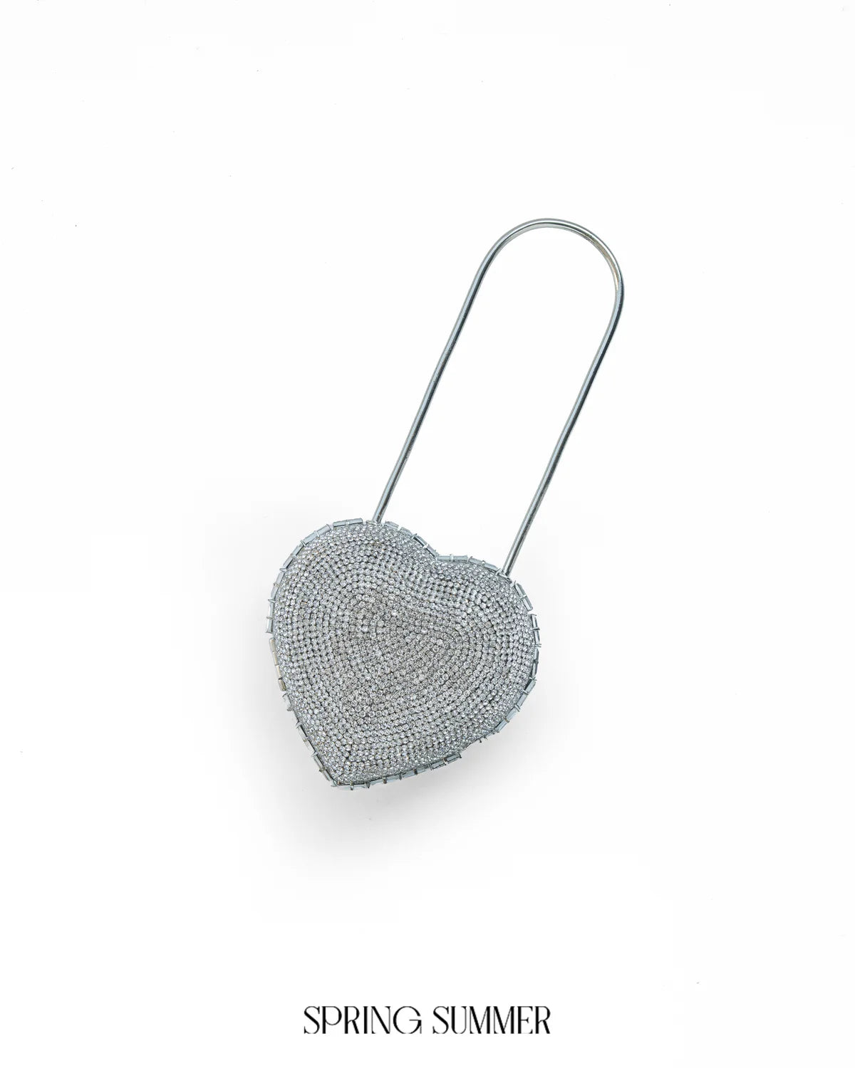 Heart Lock Nano Bag in Sparkling White