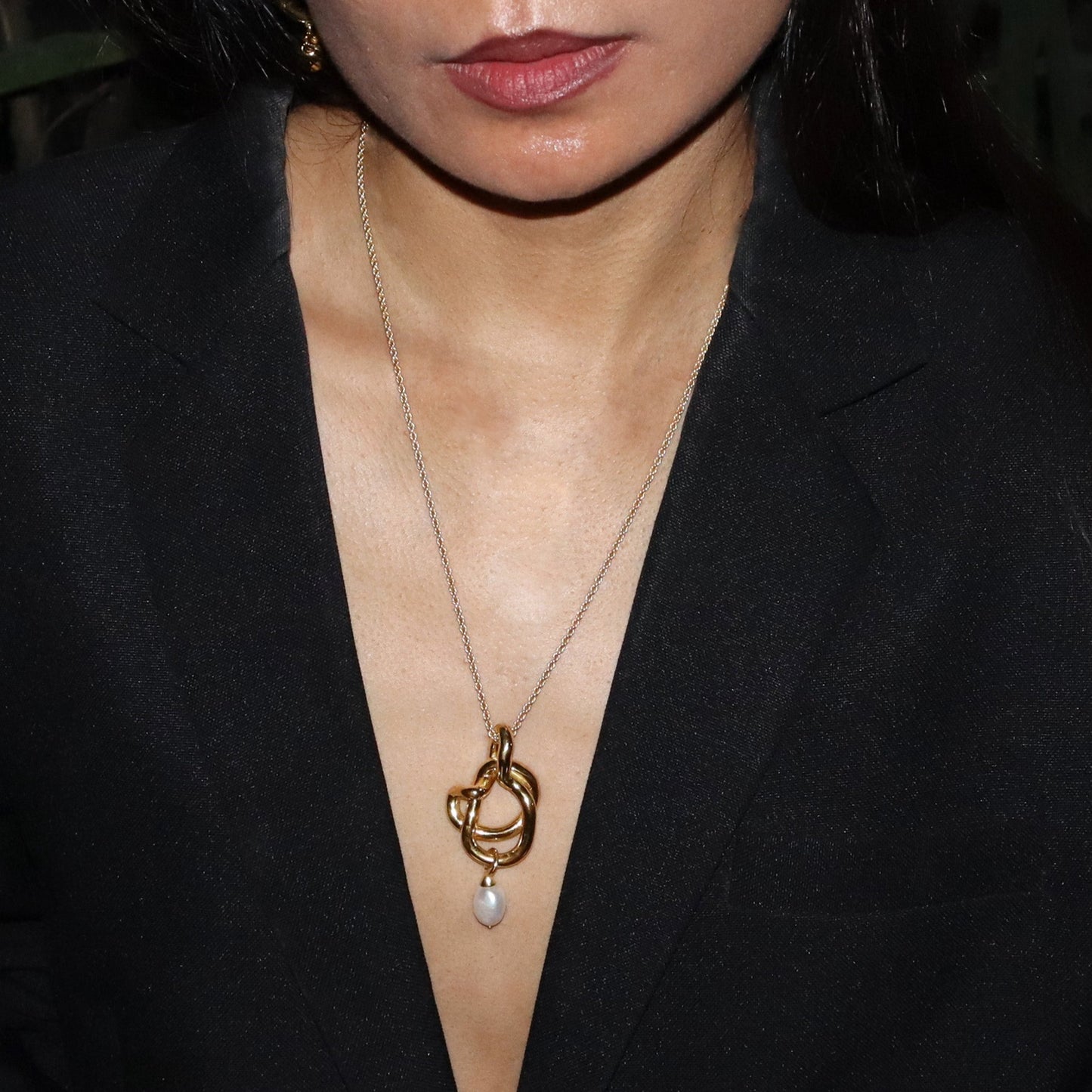 Freeform Knot Statement Pendant Necklace