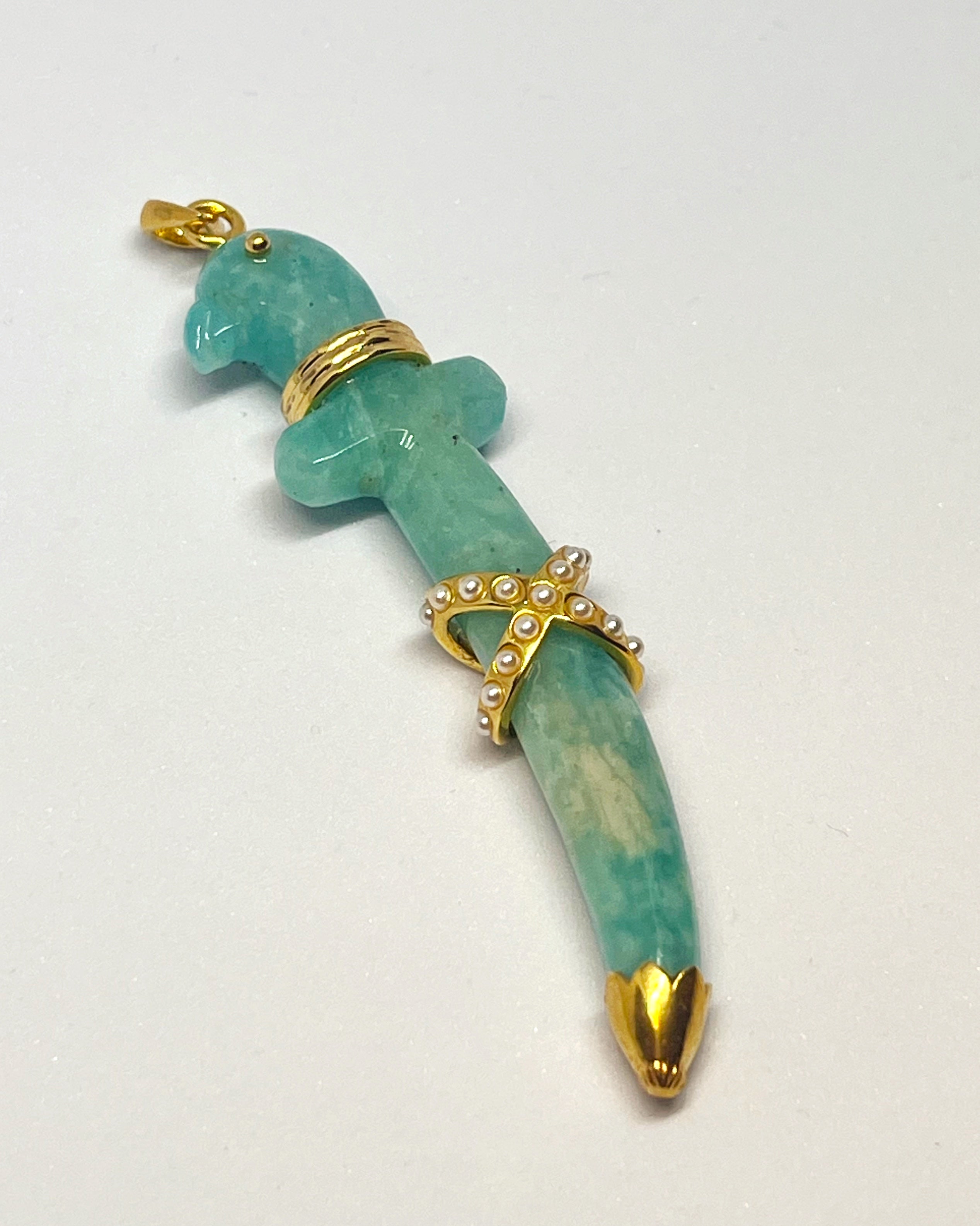 Asmani Motiya Dhaar Pendant