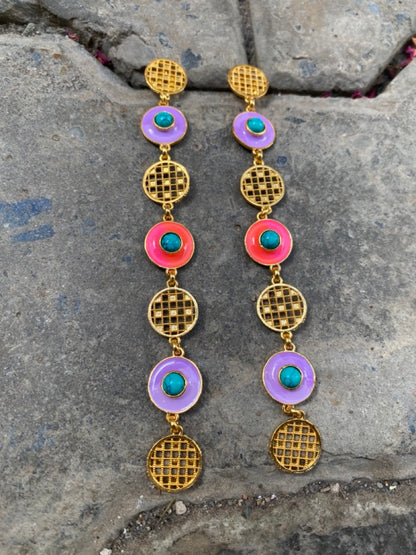 JALI PURPLE AND PINK DANGLERS