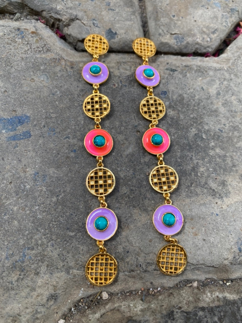 JALI PURPLE AND PINK DANGLERS