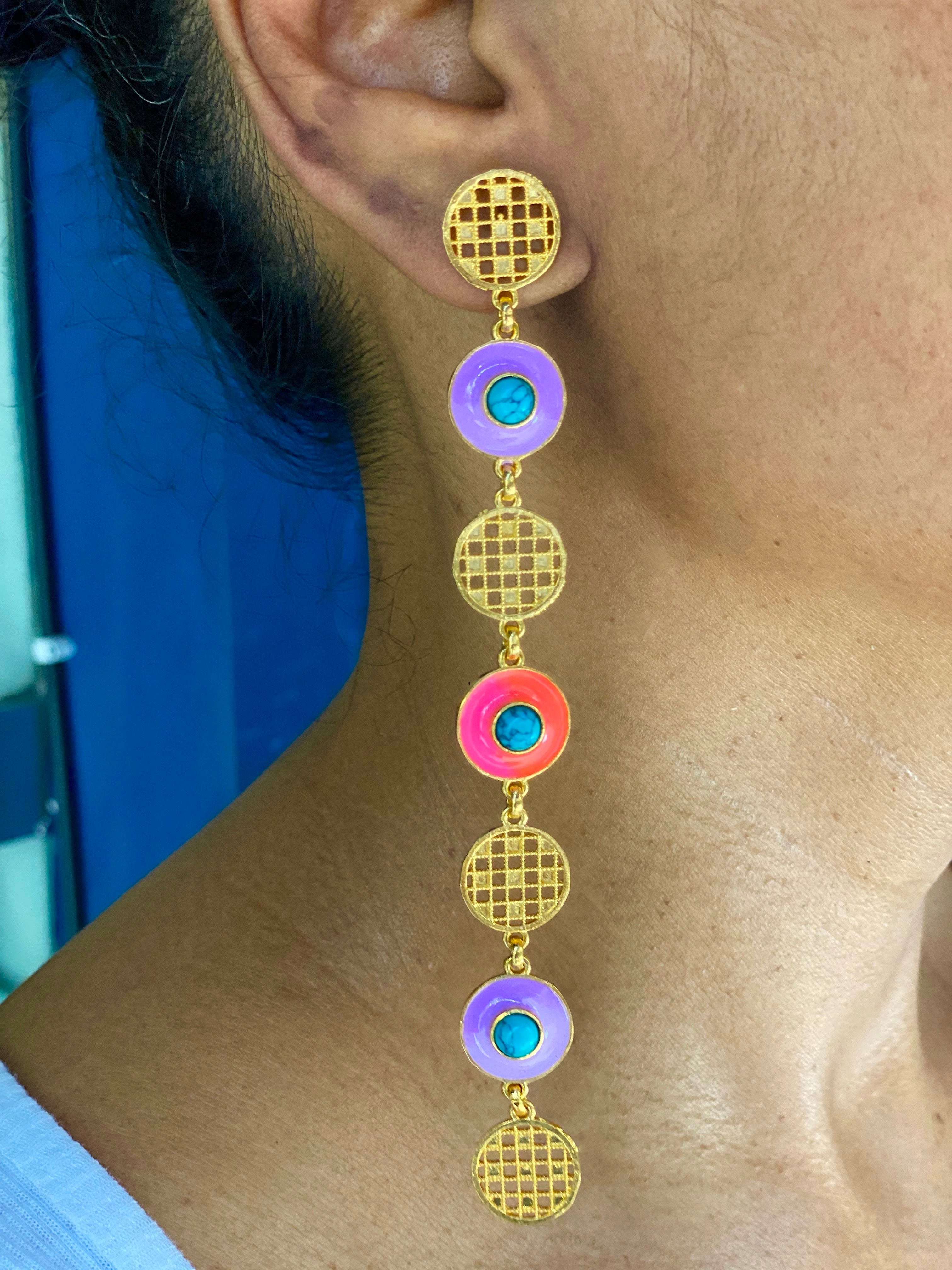 JALI PURPLE AND PINK DANGLERS