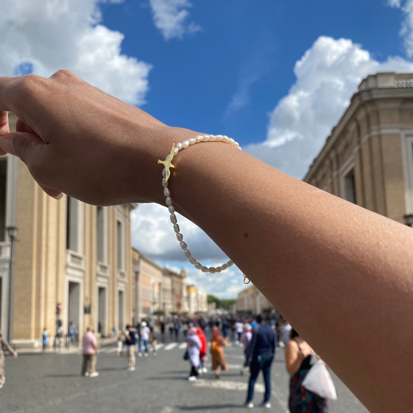 Flyaway Bird Pearl Bracelet