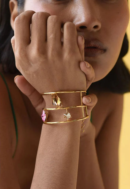 IVORY SEA SHELLS - THE SWAROVSKI STUDDED BANGLE BRACELET