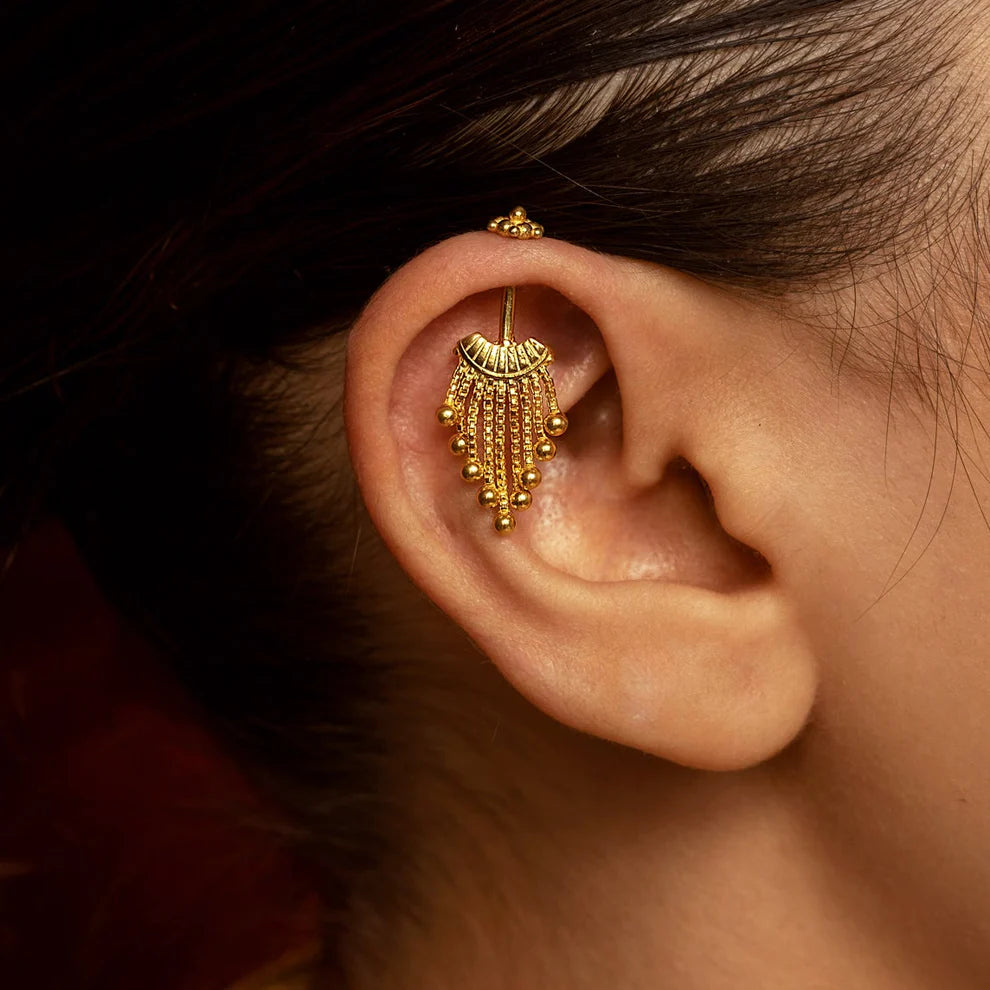 Indu Bugadi Earrings (Pierced) 18k Gold Plated