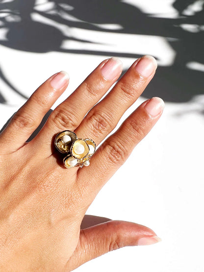 Keshi Pearl Barnacle Ring