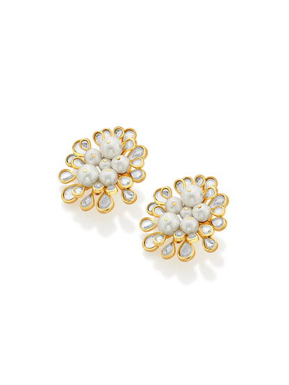 Limelight Cluster Of Pearls Statement Stud Earrings