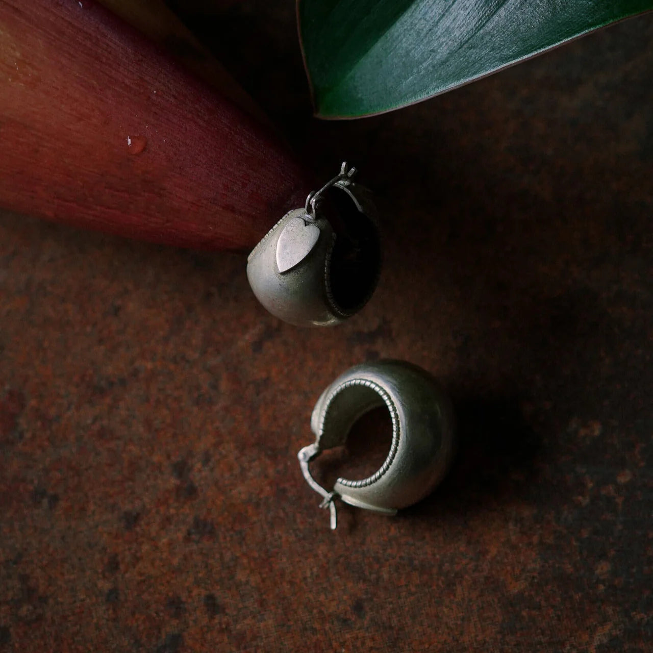 Love Dome Hoops (Brass & Silver)