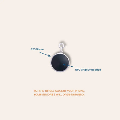Memory Stamp Charm - Classic circle Black