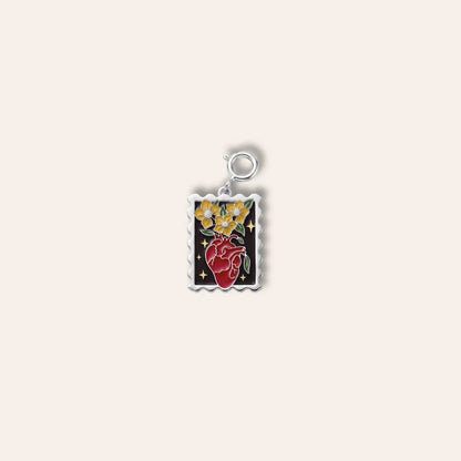 Memory Stamp Charm – Heart in Bloom