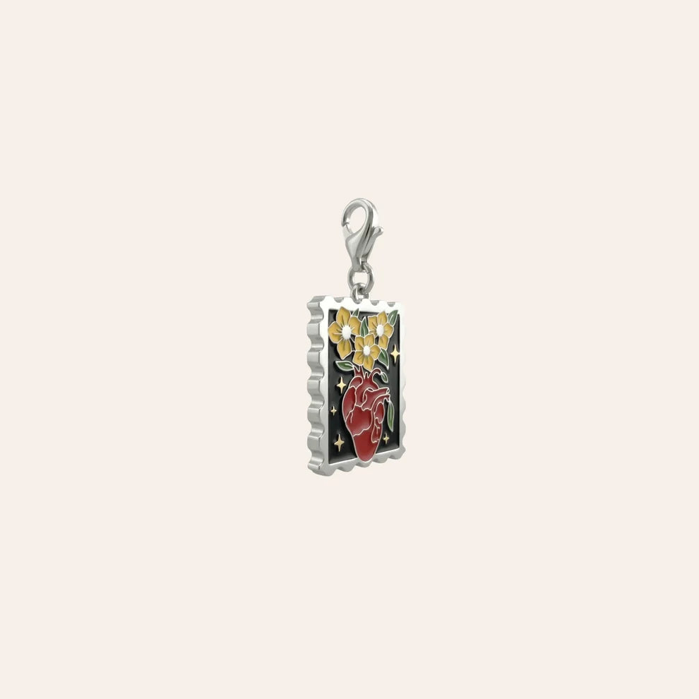 Memory Stamp Charm – Heart in Bloom
