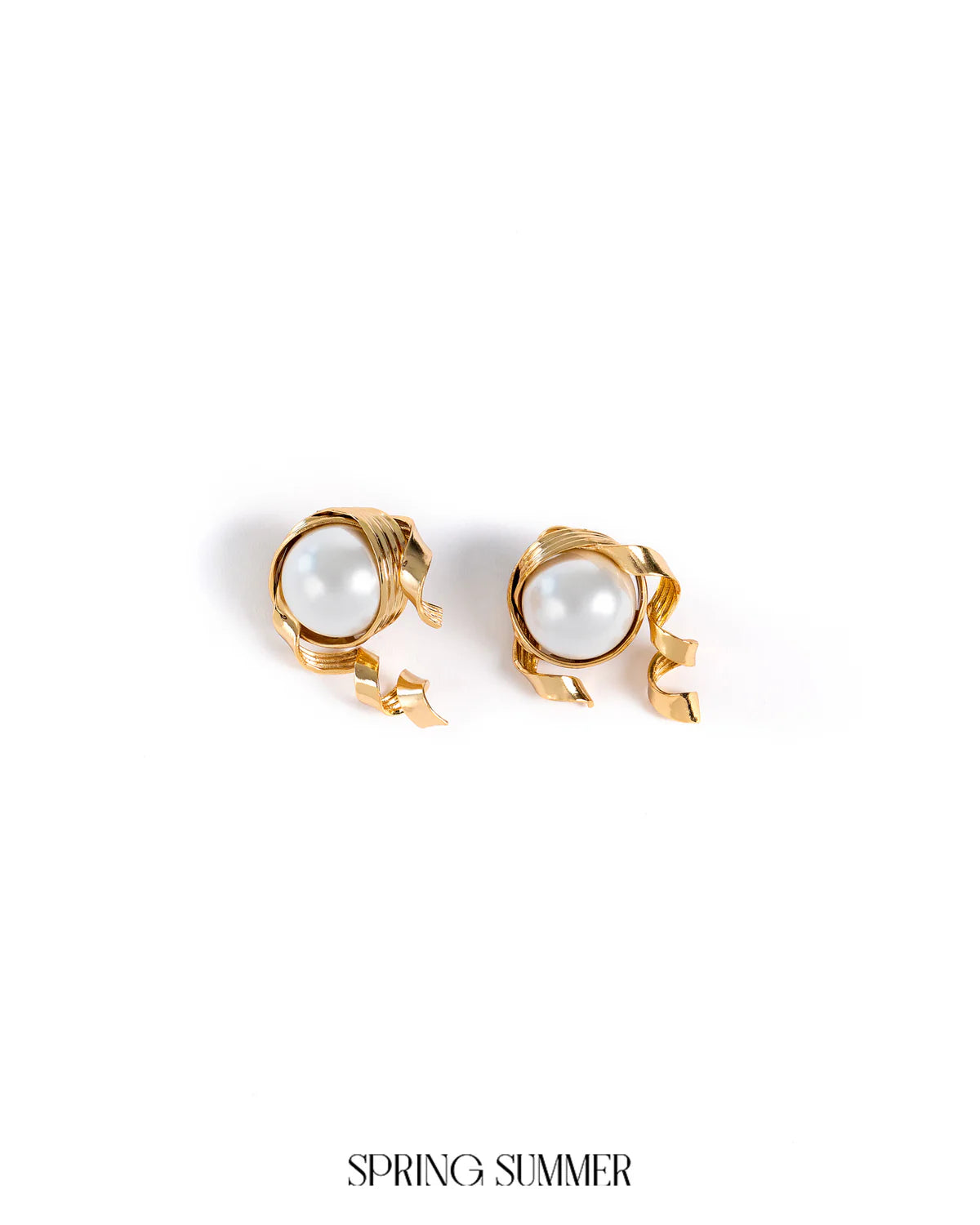 Mini Twiddle Pearl Studs