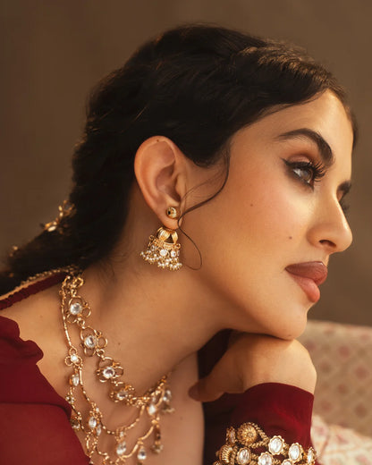 Mogra Bageecha Front Back Earrings