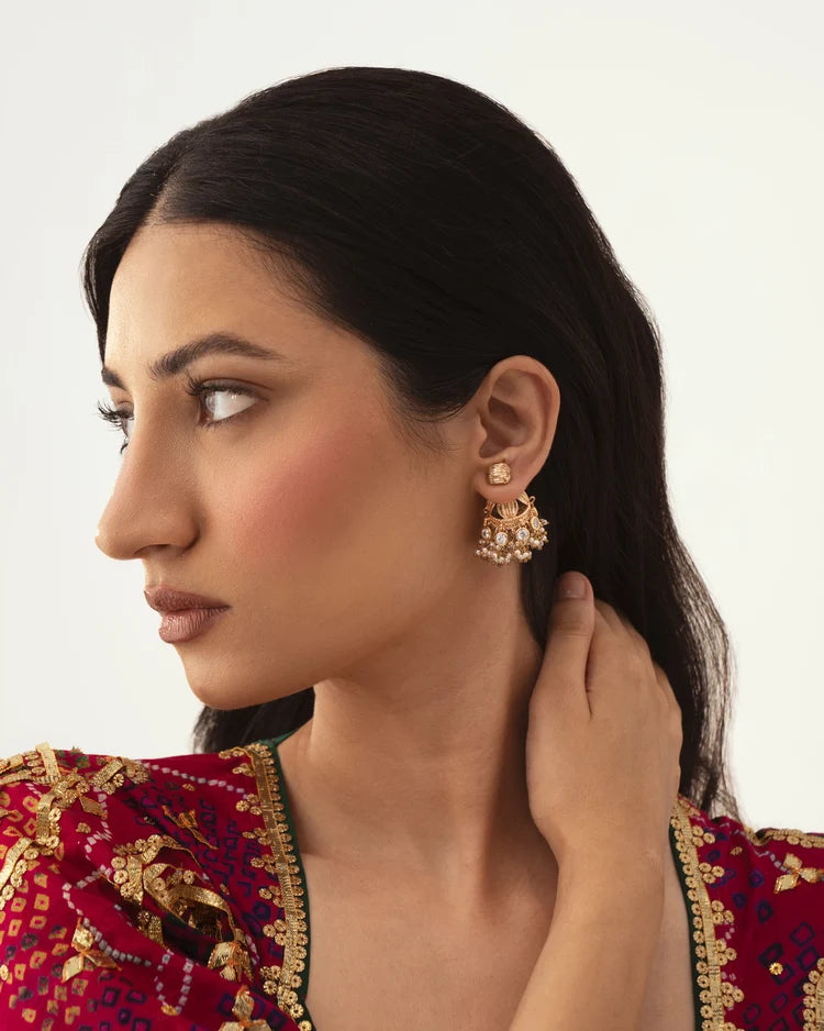 Mogra Bageecha Front Back Earrings