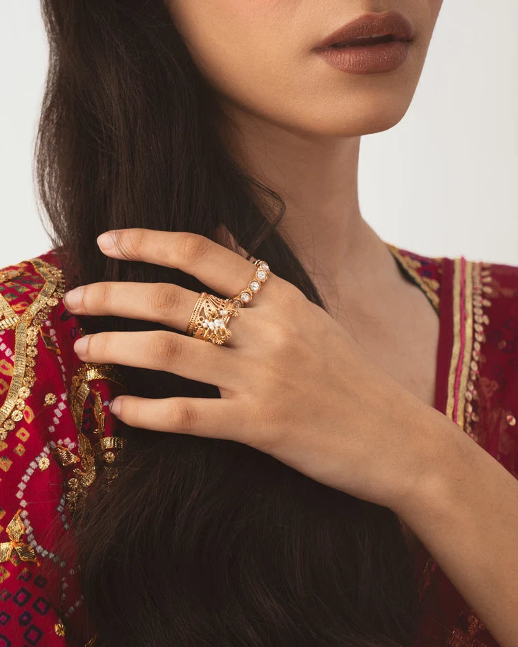 Mogra Bageecha Ring Stack (set of 2)