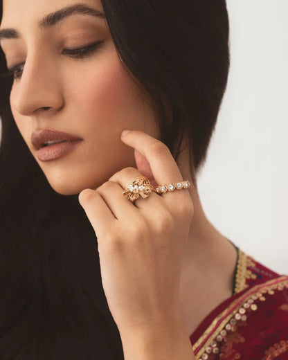 Mogra Bageecha Ring Stack (set of 2)