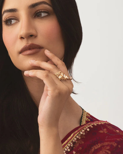 Mogra Bageecha Ring Stack (set of 2)