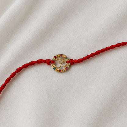 Navratna Om Rakhi Cum Pendant (92.5 Fine Silver)