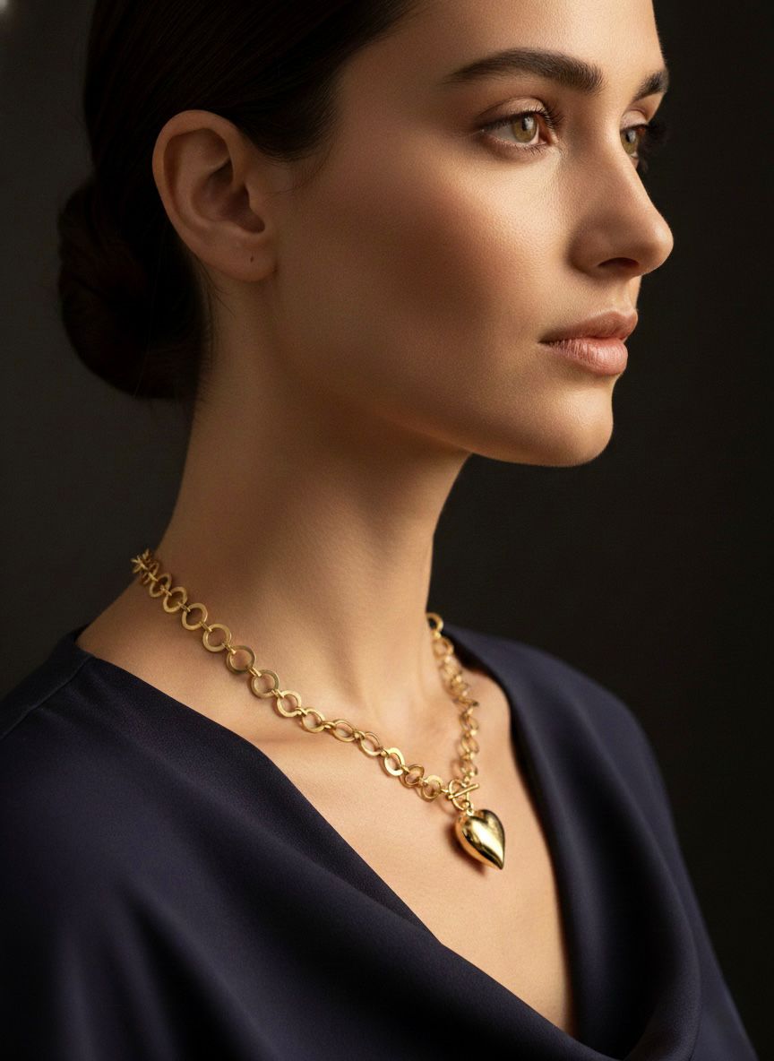 ORBIT LINK HEART NECKLACE