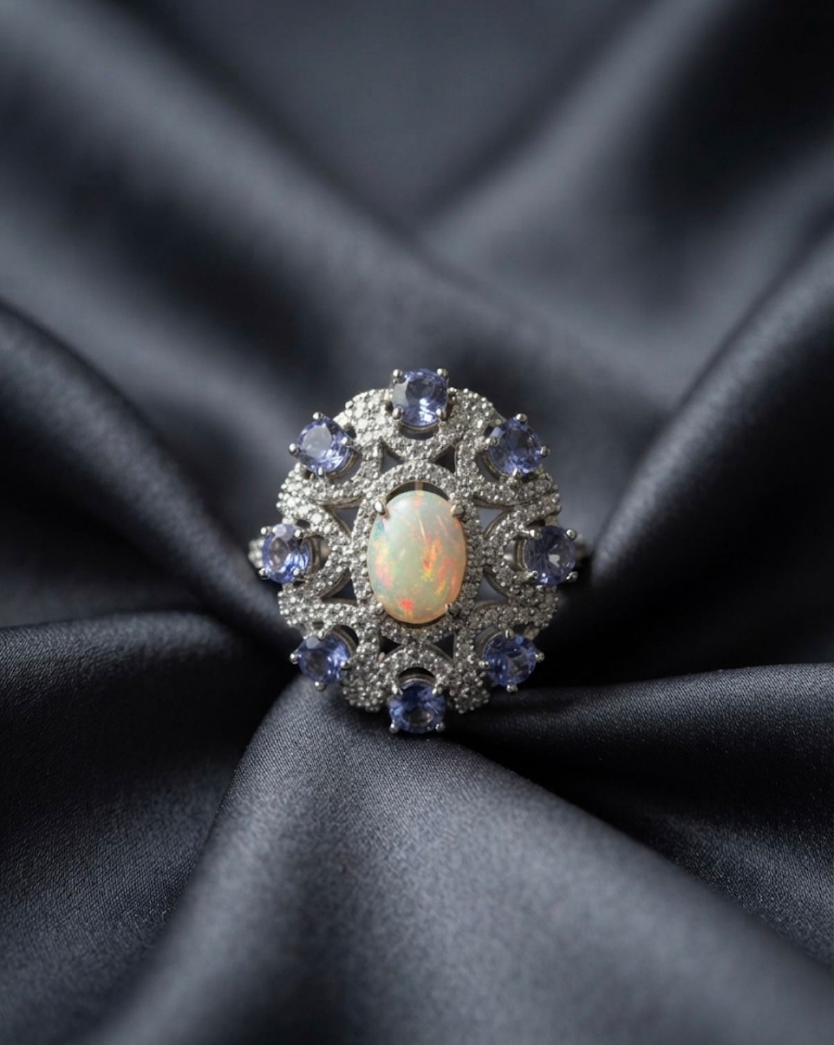 Opal & Tanzanite ring